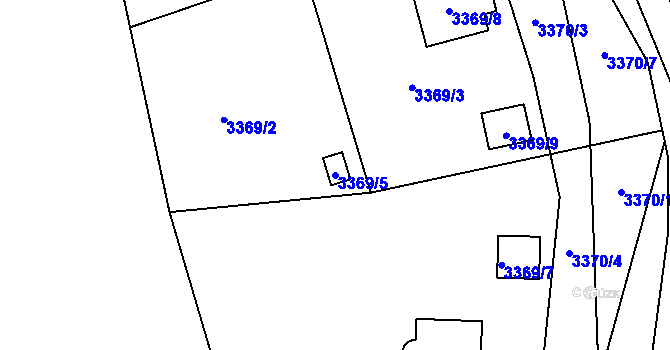 Parcela st. 3369/5 v KÚ Bruntál-město, Katastrální mapa