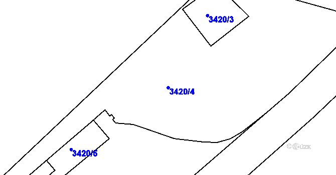 Parcela st. 3420/4 v KÚ Bruntál-město, Katastrální mapa