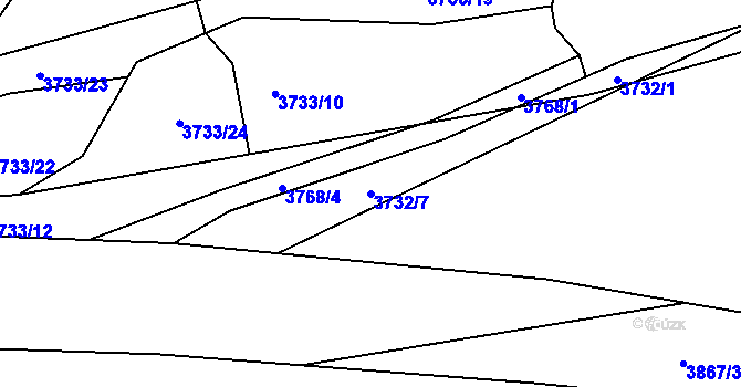 Parcela st. 3732/7 v KÚ Bruntál-město, Katastrální mapa