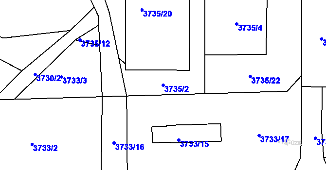 Parcela st. 3735/2 v KÚ Bruntál-město, Katastrální mapa