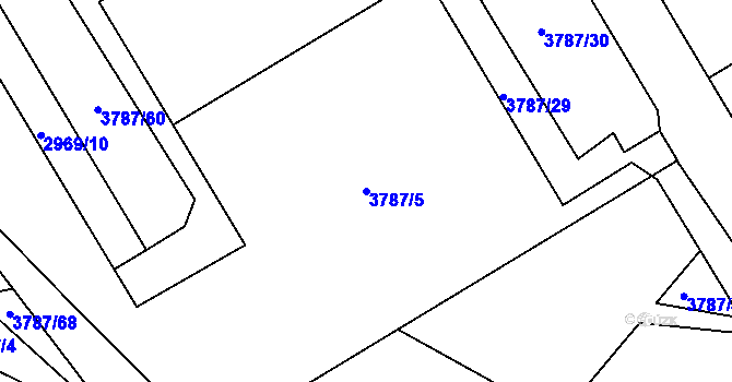 Parcela st. 3787/5 v KÚ Bruntál-město, Katastrální mapa