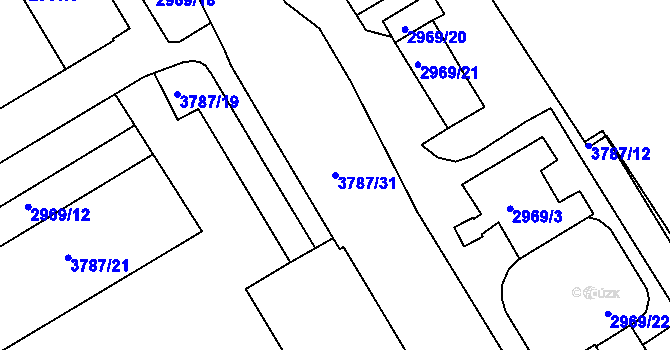 Parcela st. 3787/31 v KÚ Bruntál-město, Katastrální mapa