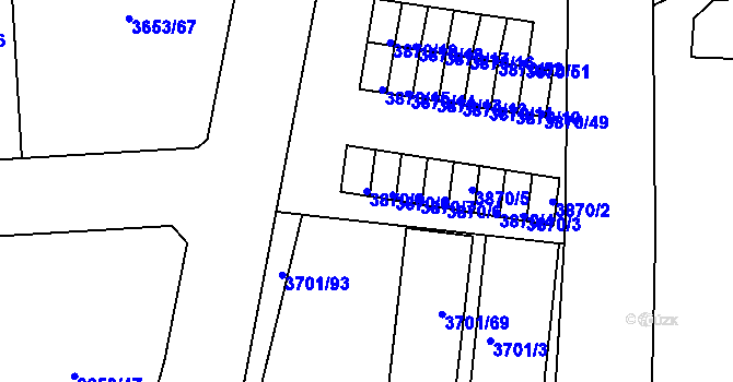 Parcela st. 3870/9 v KÚ Bruntál-město, Katastrální mapa