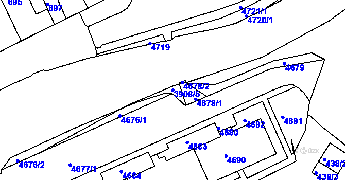Parcela st. 3908/5 v KÚ Bruntál-město, Katastrální mapa
