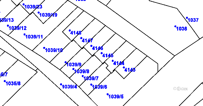 Parcela st. 4145 v KÚ Bruntál-město, Katastrální mapa