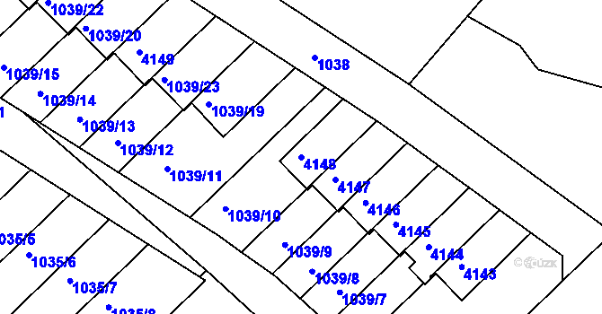 Parcela st. 4148 v KÚ Bruntál-město, Katastrální mapa