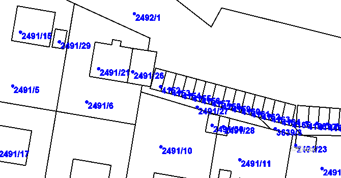 Parcela st. 4153 v KÚ Bruntál-město, Katastrální mapa