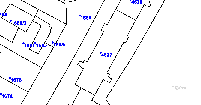 Parcela st. 4527 v KÚ Bruntál-město, Katastrální mapa