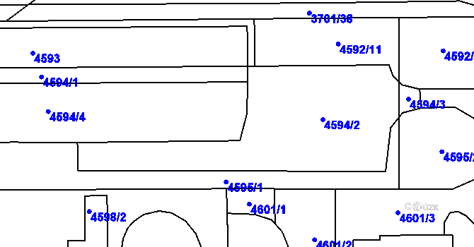 Parcela st. 4594 v KÚ Bruntál-město, Katastrální mapa