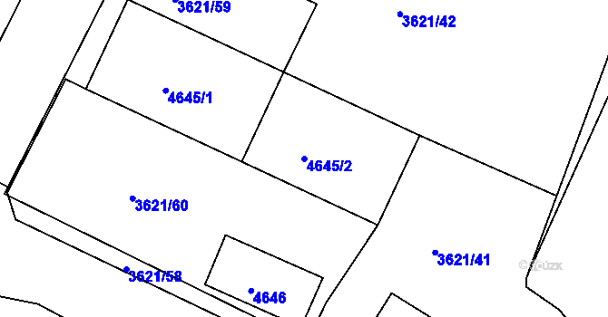 Parcela st. 4645/2 v KÚ Bruntál-město, Katastrální mapa