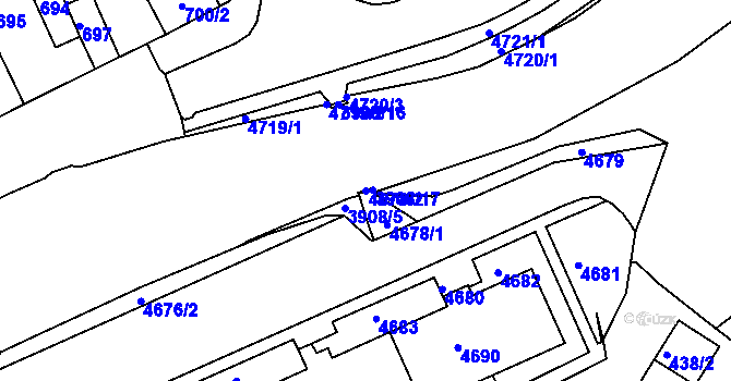 Parcela st. 4678/2 v KÚ Bruntál-město, Katastrální mapa