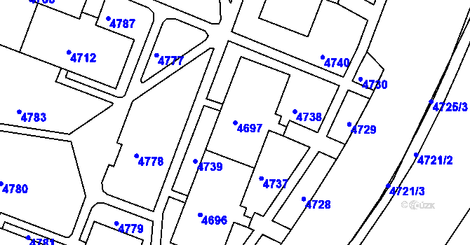 Parcela st. 4697 v KÚ Bruntál-město, Katastrální mapa