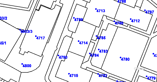Parcela st. 4714 v KÚ Bruntál-město, Katastrální mapa