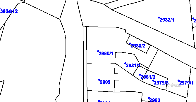 Parcela st. 2980/1 v KÚ Bruntál-město, Katastrální mapa