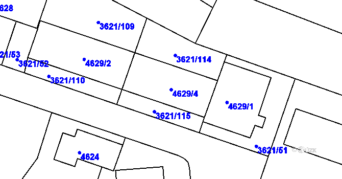 Parcela st. 4629/4 v KÚ Bruntál-město, Katastrální mapa