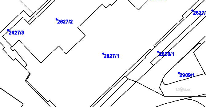 Parcela st. 2627/1 v KÚ Bruntál-město, Katastrální mapa