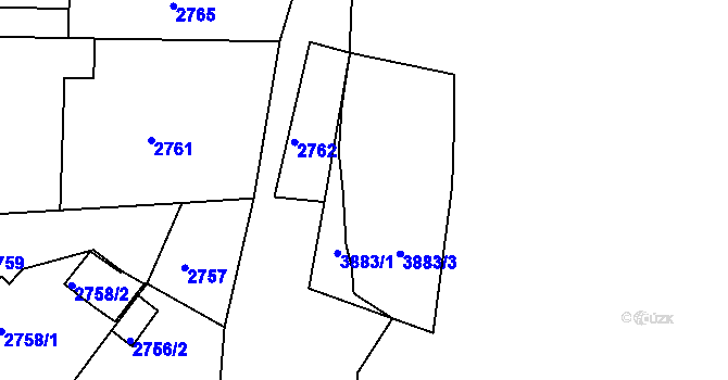 Parcela st. 3883/1 v KÚ Bruntál-město, Katastrální mapa