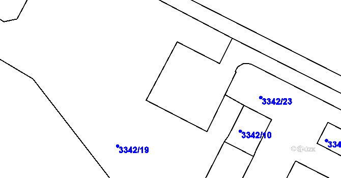 Parcela st. 3342/21 v KÚ Bruntál-město, Katastrální mapa