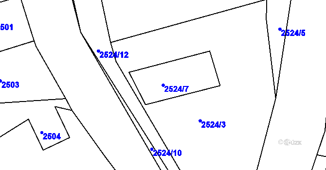 Parcela st. 2524/7 v KÚ Bruntál-město, Katastrální mapa