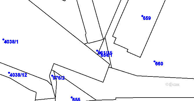 Parcela st. 661/15 v KÚ Bruntál-město, Katastrální mapa