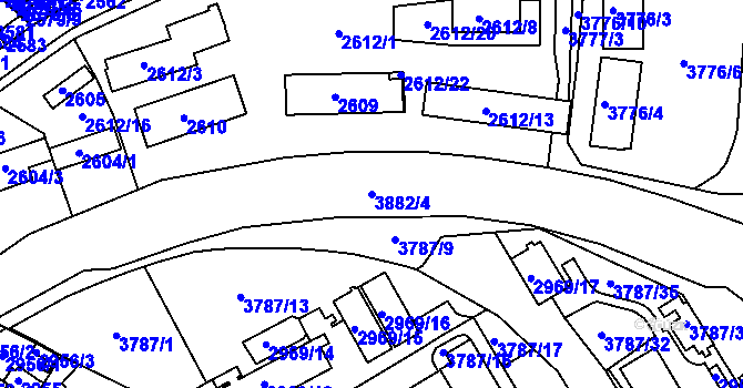 Parcela st. 3882/4 v KÚ Bruntál-město, Katastrální mapa