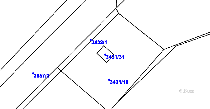 Parcela st. 3431/31 v KÚ Bruntál-město, Katastrální mapa
