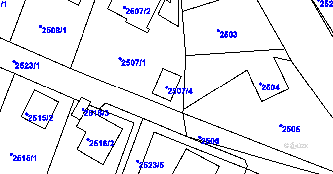 Parcela st. 2507/4 v KÚ Bruntál-město, Katastrální mapa