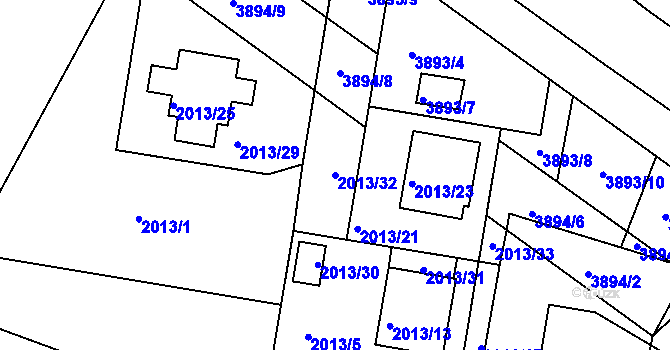 Parcela st. 2013/32 v KÚ Bruntál-město, Katastrální mapa