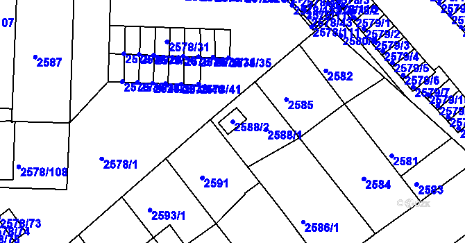 Parcela st. 2588/2 v KÚ Bruntál-město, Katastrální mapa
