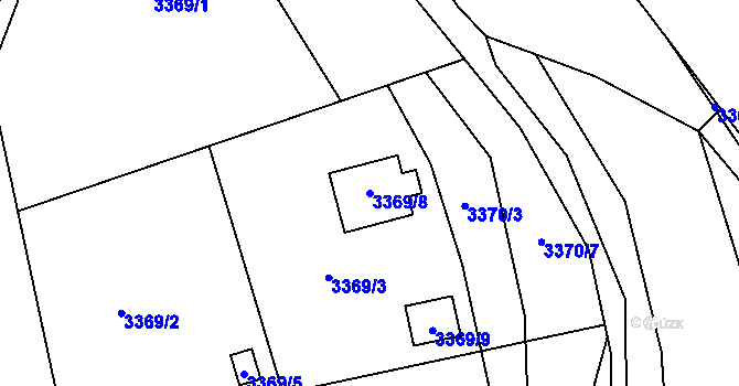 Parcela st. 3369/8 v KÚ Bruntál-město, Katastrální mapa