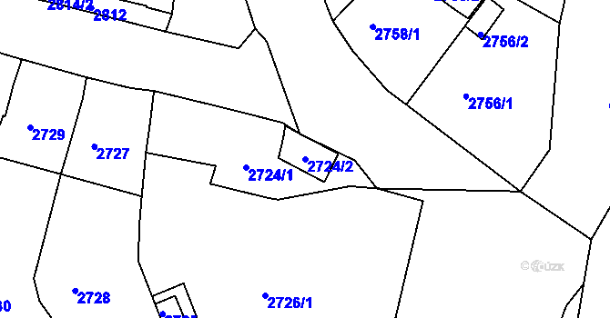 Parcela st. 2724/2 v KÚ Bruntál-město, Katastrální mapa