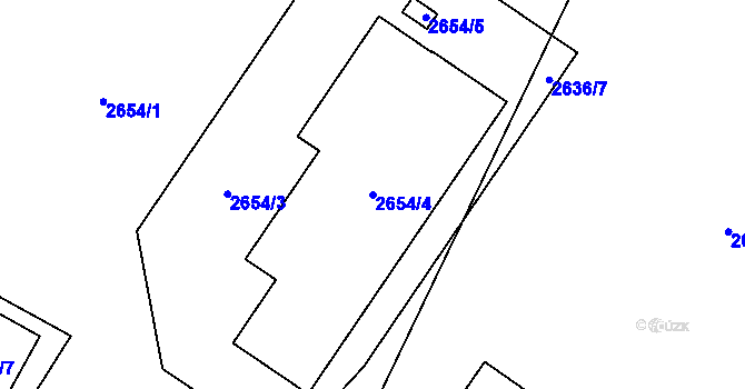 Parcela st. 2654/4 v KÚ Bruntál-město, Katastrální mapa