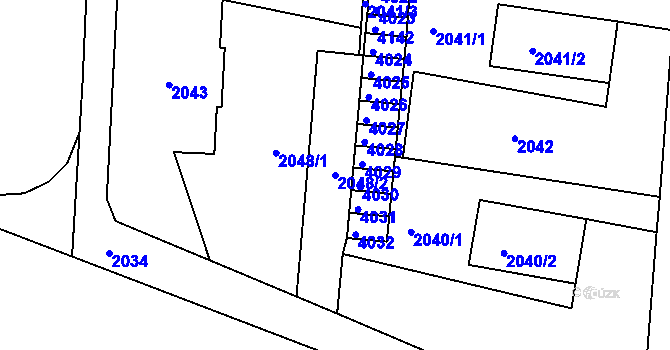 Parcela st. 2048/2 v KÚ Bruntál-město, Katastrální mapa