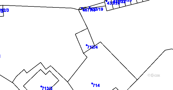 Parcela st. 712/4 v KÚ Bruntál-město, Katastrální mapa