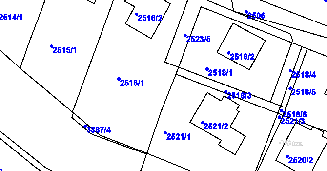 Parcela st. 2523/4 v KÚ Bruntál-město, Katastrální mapa
