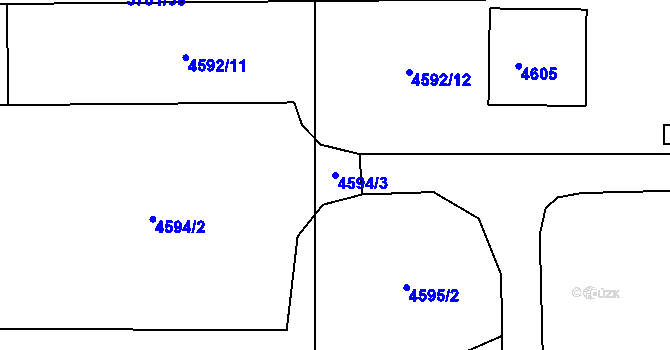 Parcela st. 4594/3 v KÚ Bruntál-město, Katastrální mapa