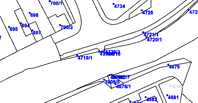 Parcela st. 4719/2 v KÚ Bruntál-město, Katastrální mapa