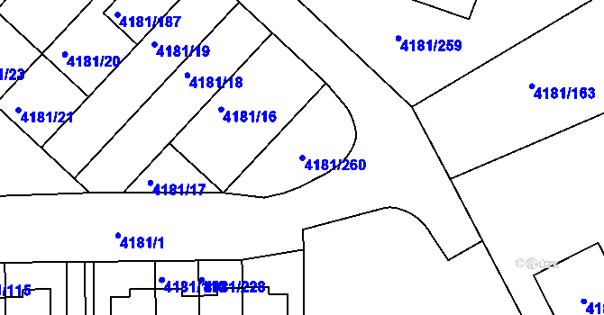 Parcela st. 4181/260 v KÚ Bruntál-město, Katastrální mapa