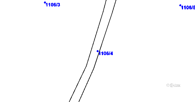 Parcela st. 1106/4 v KÚ Oborná, Katastrální mapa