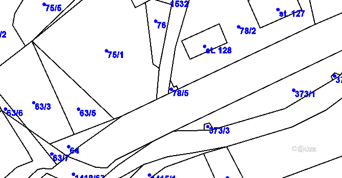 Parcela st. 78/5 v KÚ Oborná, Katastrální mapa