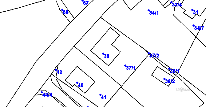 Parcela st. 36 v KÚ Slezský Kočov, Katastrální mapa