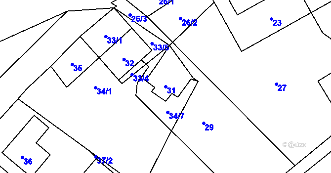 Parcela st. 31 v KÚ Slezský Kočov, Katastrální mapa