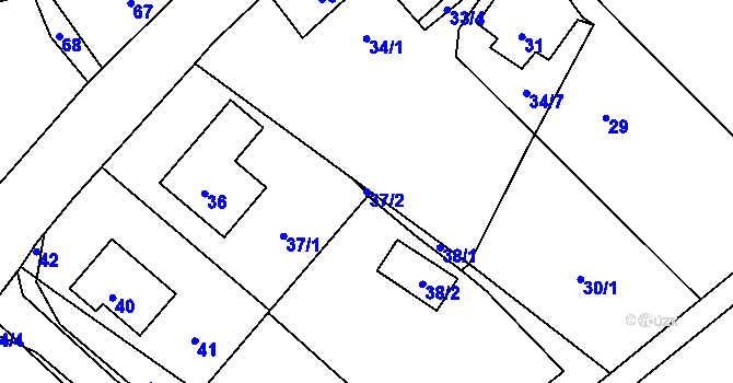 Parcela st. 37/2 v KÚ Slezský Kočov, Katastrální mapa