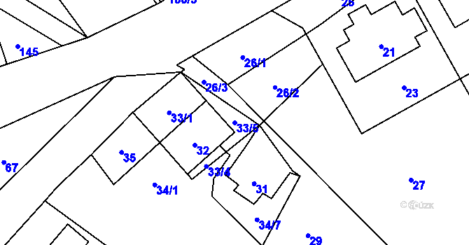 Parcela st. 33/5 v KÚ Slezský Kočov, Katastrální mapa