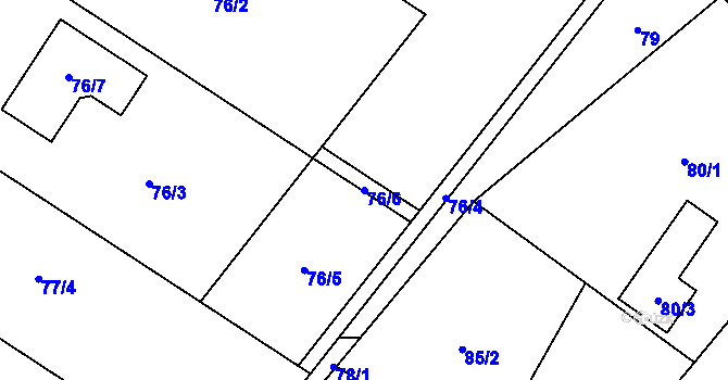 Parcela st. 76/6 v KÚ Slezský Kočov, Katastrální mapa