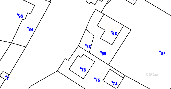 Parcela st. 78 v KÚ Moravský Kočov, Katastrální mapa