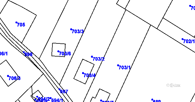 Parcela st. 703 v KÚ Moravský Kočov, Katastrální mapa