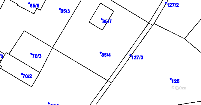 Parcela st. 85/4 v KÚ Moravský Kočov, Katastrální mapa