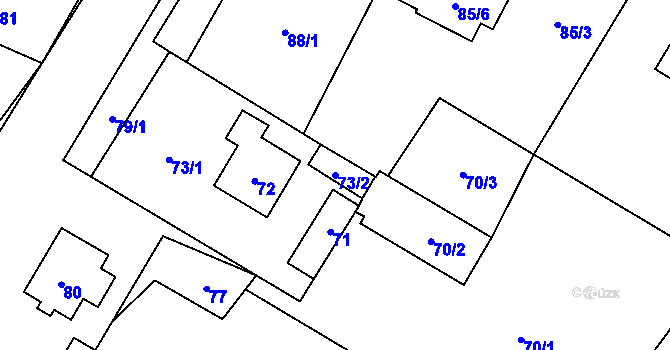 Parcela st. 73/2 v KÚ Moravský Kočov, Katastrální mapa