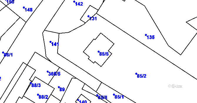 Parcela st. 85/5 v KÚ Moravský Kočov, Katastrální mapa